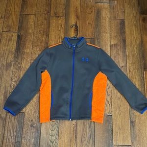 Under Armor Boys Jacket, Youth XL, Gray/Orange